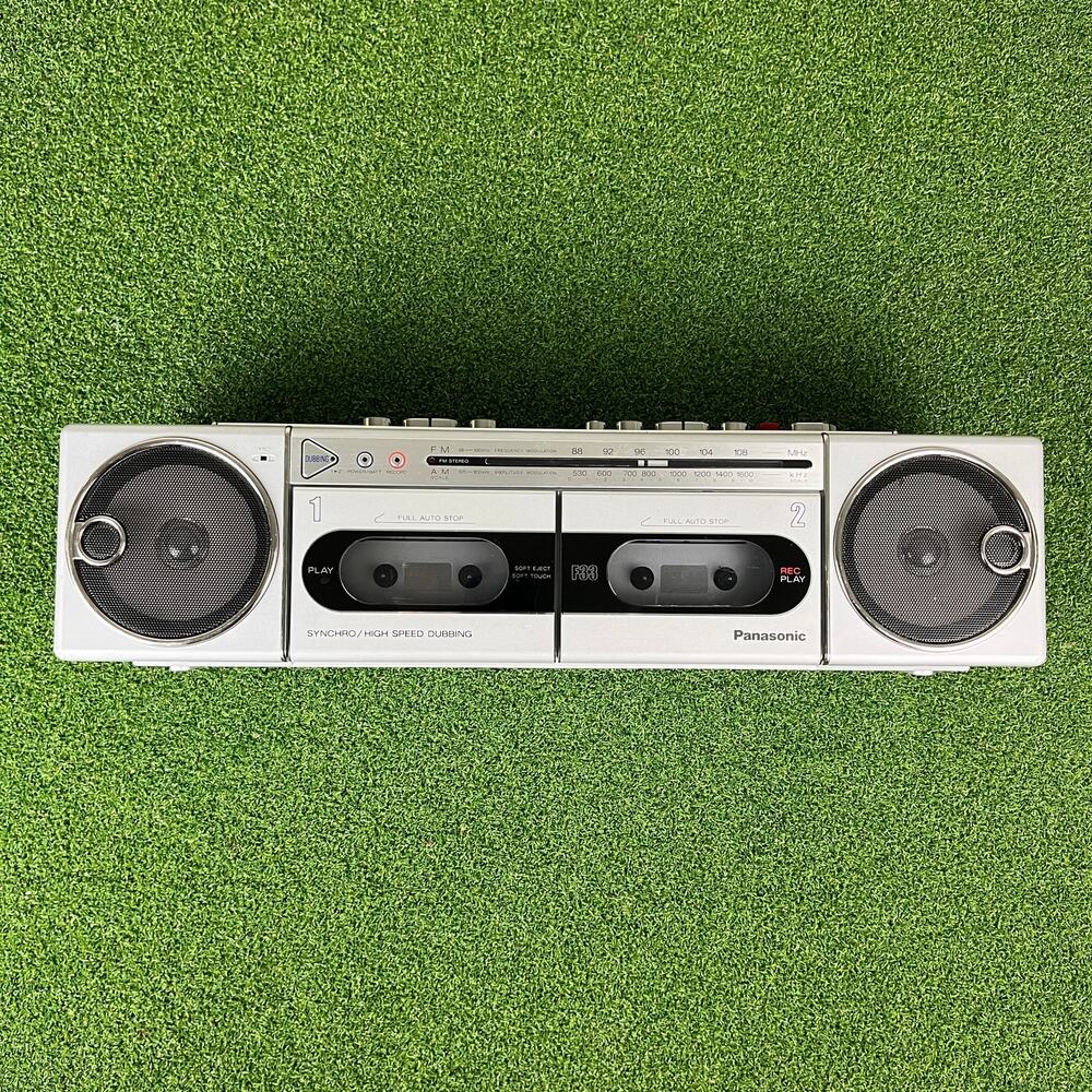 Vintage 1980s Panasonic RX-F33 Boombox Dual Cassette Deck
